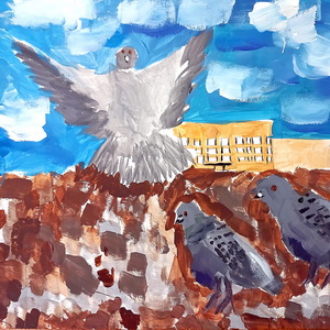 Леонид Ильин | Птицы на площади