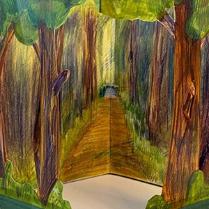 Ульяна Минова | с. Рождествено. Книга -панорама (pop-up book). Разворот 4: парк