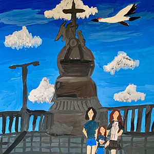 Стефания Лисецкая | Я с мамой и сестрой у памятника тысячелетия России