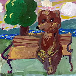 Цуранова Валерия | Медведь на скамейке